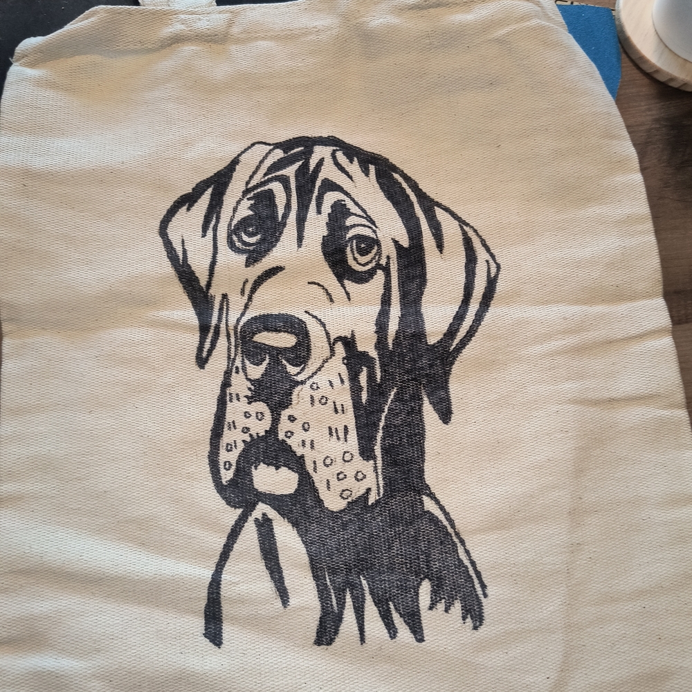 Hand Crafted Canvas Dog Tote - Black and Cream